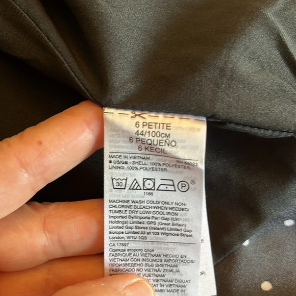 Banana Republic Polka Dot mini ruffle dress black & white size 6 festival party - Picture 6 of 10